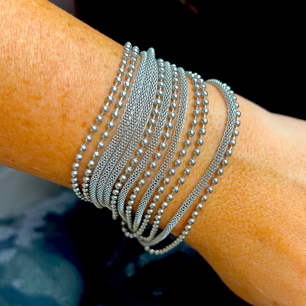 Beautiful mesh and bead stainless steel bracelet!!!
